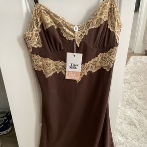 Tiger Mist Lace Brown Dress